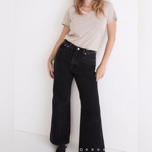 Madewell Baggy Flare Faded Black Raw Hem Jeans 29